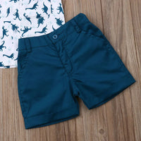 Dinosaur Pattern Button Down & Shorts Set