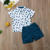 Dinosaur Pattern Button Down & Shorts Set