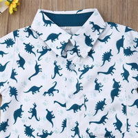 Dinosaur Pattern Button Down & Shorts Set