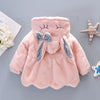 Cute Rabbit Ears Plush Baby Jacket Christmas Sweet Princess Girls Coat Autumn Winter Warm Hooded Outerwear Toddler Girl Clothes