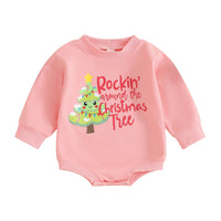 Christmas Long Sleeve Rompers - Bubba Kids Pink / 3M