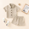 Summer Cotton Linen Short Sleeve + Shorts - Bubba Kids