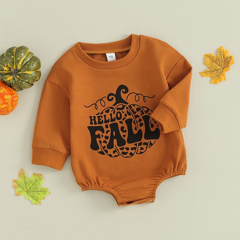 Hello Pumpkin Sweatshirt Romper - Bubba Kids