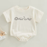 Waffle Dinosaur Romper - Bubba Kids