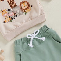 1st Birthday Animal Theme Jogger Set