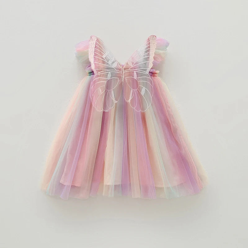 Butterfly Multi-Color Frill Dress