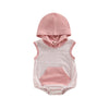 Striped Hooded Pocket Romper - Bubba Kids Pink/White / 3M
