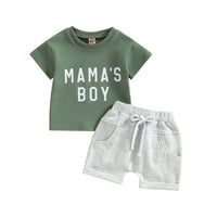 Mama's Boy Shorts Set - Bubba Kids Green / 6M