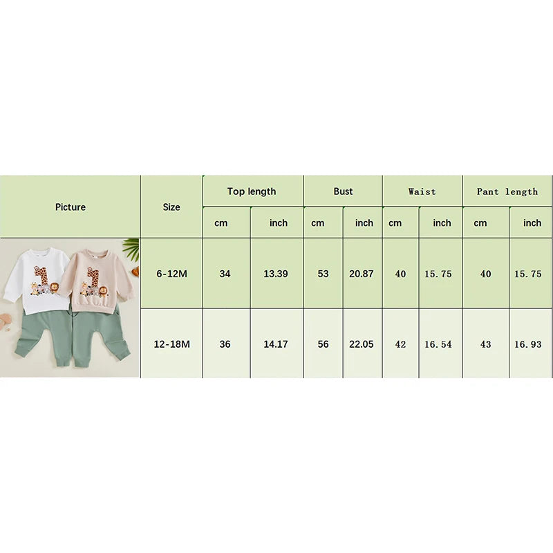 1st Birthday Animal Theme Jogger Set