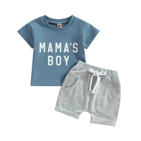 Mama's Boy Shorts Set - Bubba Kids Blue / 6M