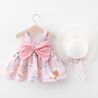 Summer Princess Dress Set + Sunhat - Bubba Kids Pink 1 / 6 to 12M