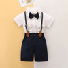 Boys Bowtie Suspender Shorts Set - Bubba Kids