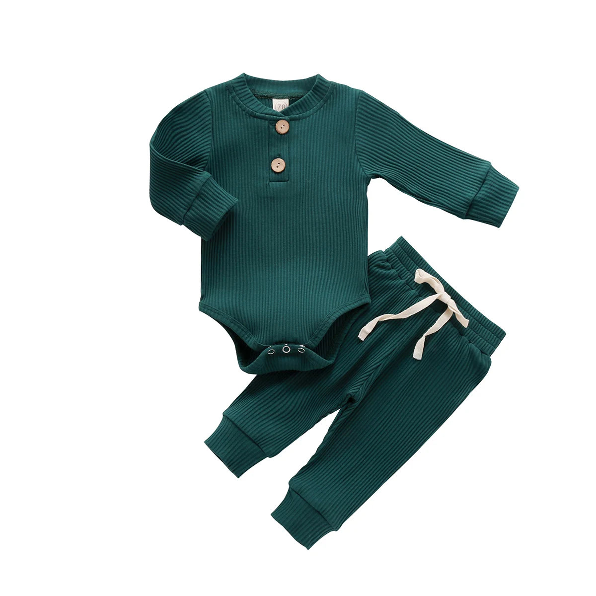 Knitted Ribbed Long Sleeve Sets - Bubba Kids Dark Teal / 3M