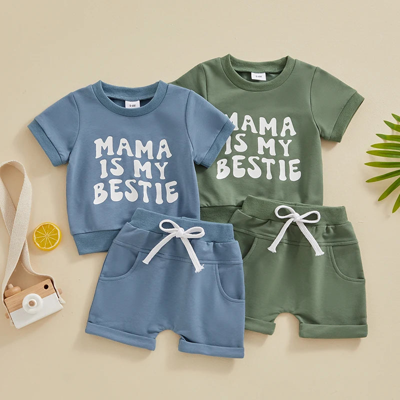 Mama is My Bestie Short Sleeve & Shorts Matching Set