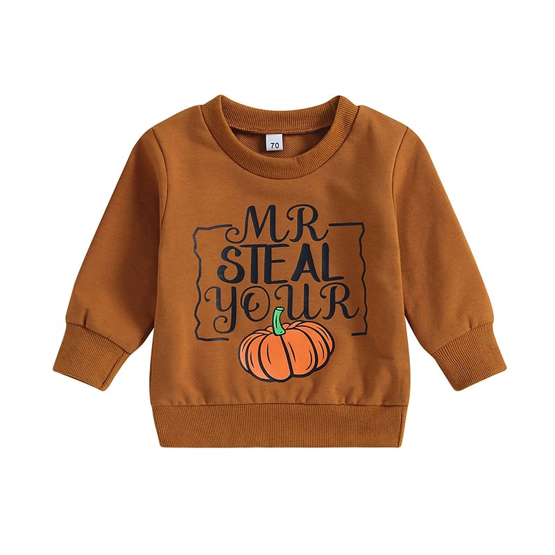 Mr. Steal Your Pumpkin Crewneck - Bubba Kids Brown / 6M