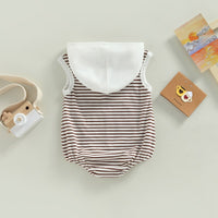 Striped Hooded Pocket Romper - Bubba Kids
