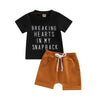 Summer Short Sleeve Set - Bubba Kids Breaking Heats In My Snapback (Black/Brown) / 6M