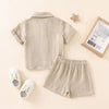 Cotton Linen Short Sleeve + Shorts Set - Bubba Kids