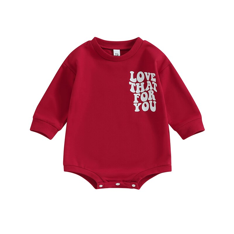 Fall "Love That For You" Romper - Bubba Kids Red / 3M