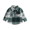 Fashionable Plaid Jacket with Buttons - Bubba Kids Green / 2T