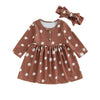 Floral A-Line Dress With Headwear - Bubba Kids Rust / 2T