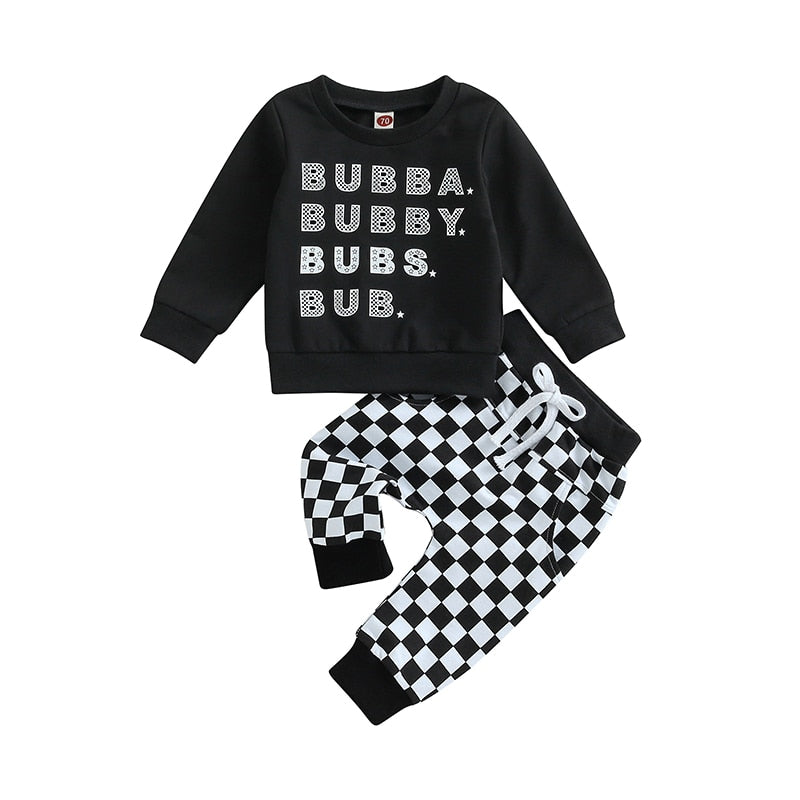Bubba Checkered Set - Bubba Kids Black Checkered / 6M