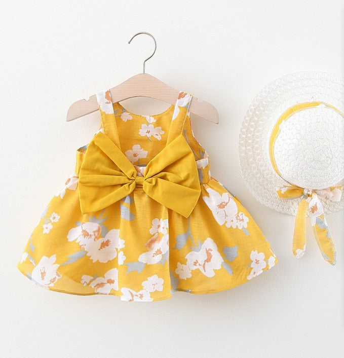 Summer Princess Dress Set + Sunhat - Bubba Kids Yellow 1 / 6 to 12M