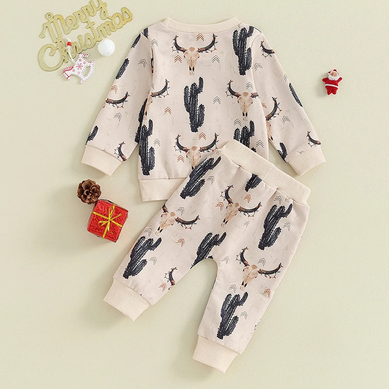 Western Christmas Sweatshirt and Jogger Set