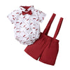 Mustache Bowtie Overall Set - Bubba Kids red / 3M