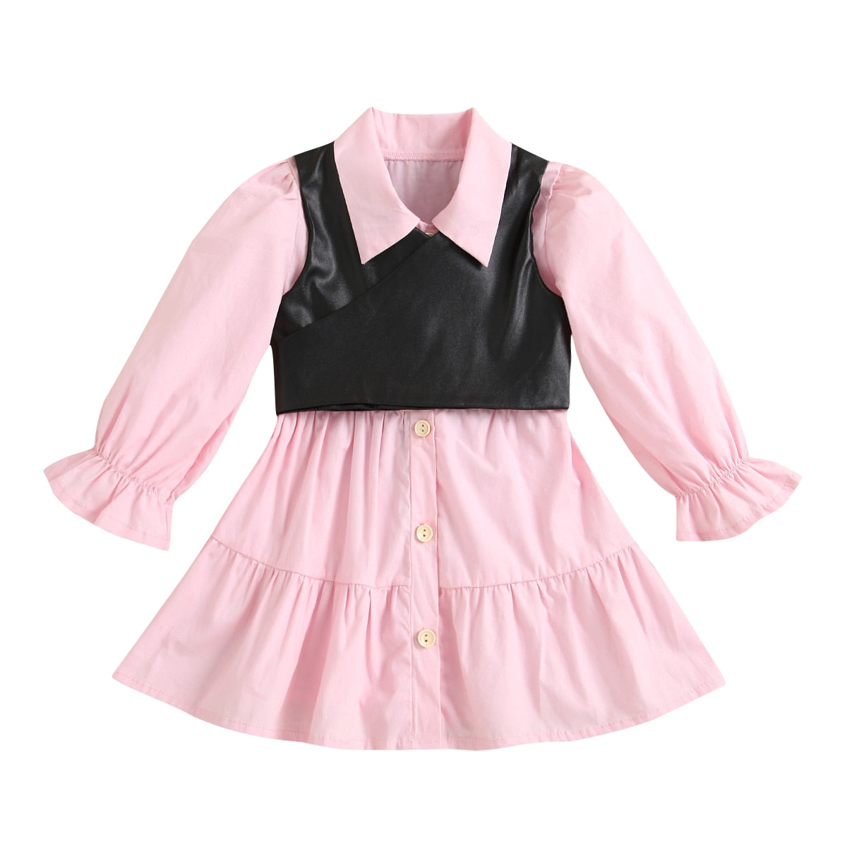 April Long Sleeve Dress with Vest - Bubba Kids 2T