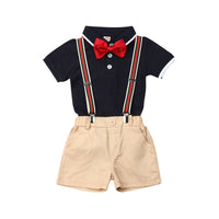 Bowtie Suspender Set - Bubba Kids black / 3T