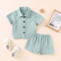 Cotton Linen Short Sleeve + Shorts Set - Bubba Kids