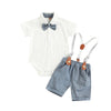 Marrakesh Bowtie Suspender Set - Bubba Kids blue / 3T