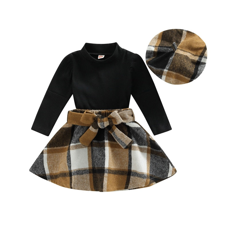 Chic Skirt Set with a Beret - Bubba Kids