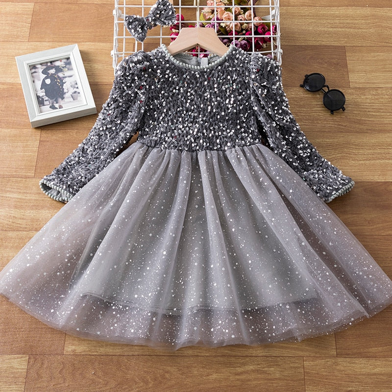 Glitter Starlet Dress - Bubba Kids grey / 3T
