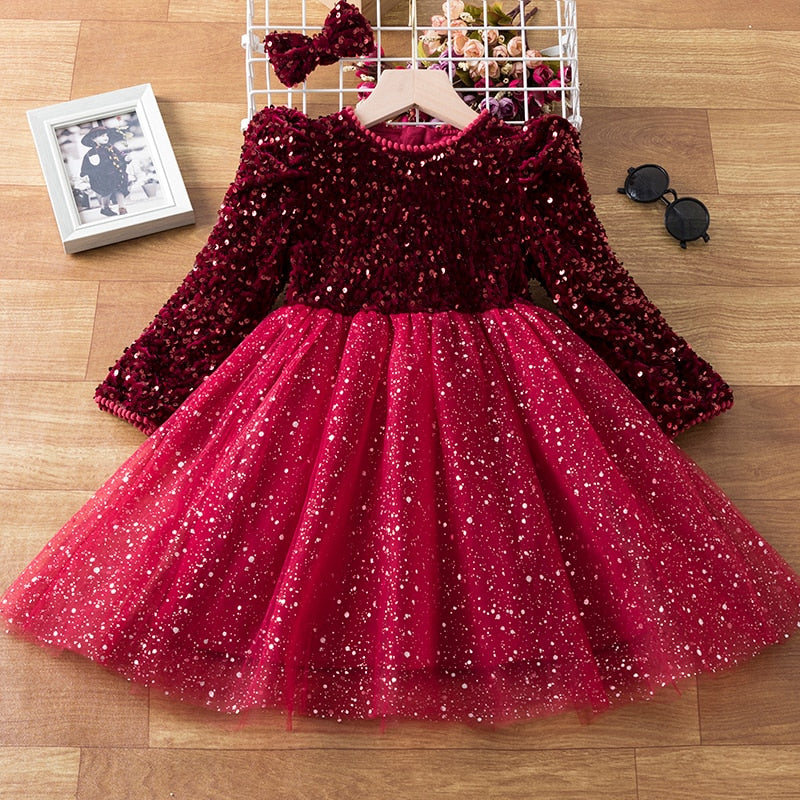Glitter Starlet Dress - Bubba Kids red / 3T